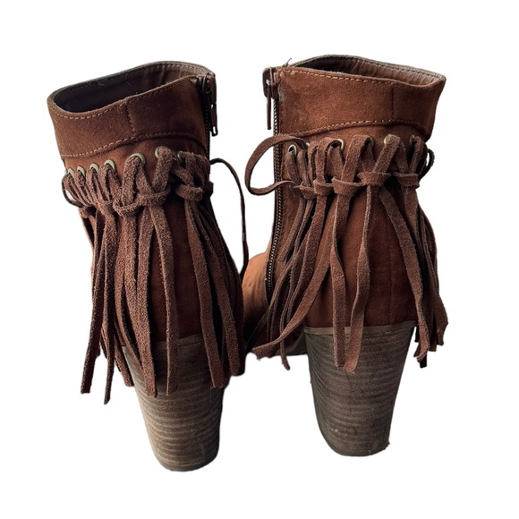 Carlos santana boots cognac brown suede fringe booties Size 8 - Picture 5 of 9